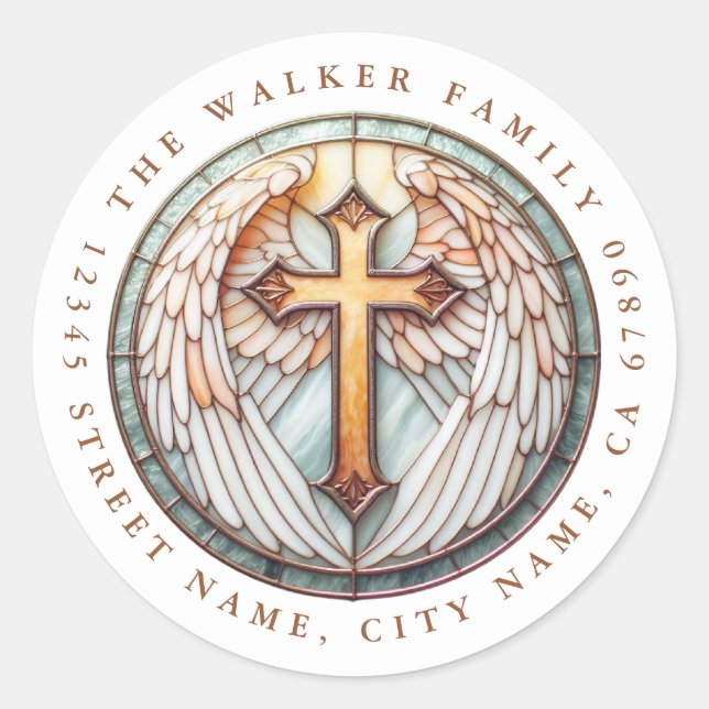 Cross Round Stickers (Front)