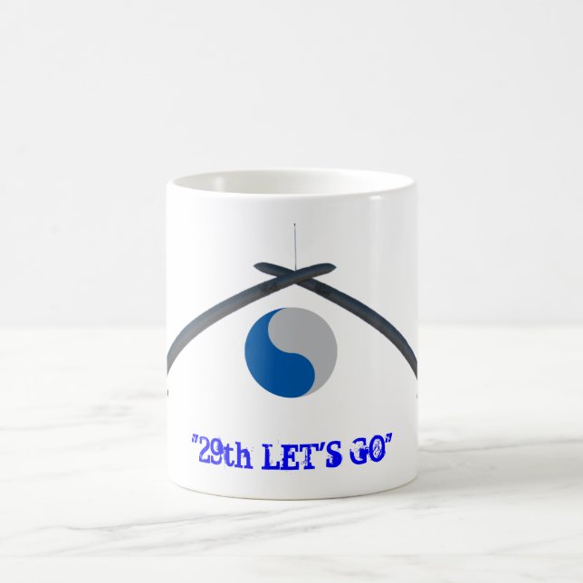 cross sabre trans, 29thID, "29th LET'S GO" Coffee Mug (Center)