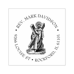 Cross Saint St Andrew the Apostle Catholic Rubber Stamp