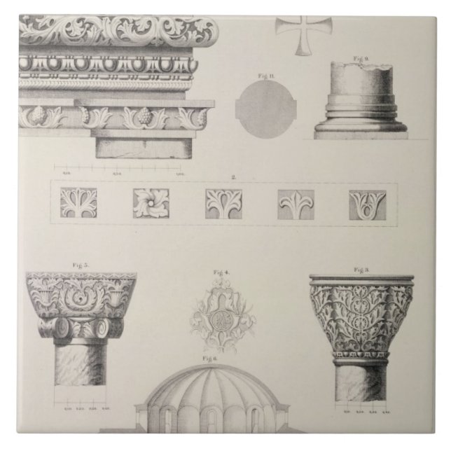 Cross section and architectural details of Kutciuk Ceramic Tile (Front)