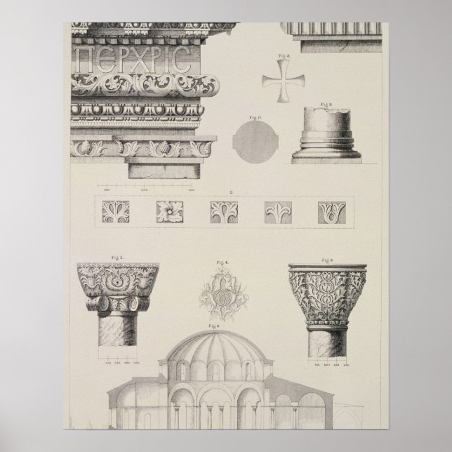 Cross section and architectural details of Kutciuk Poster (Front)