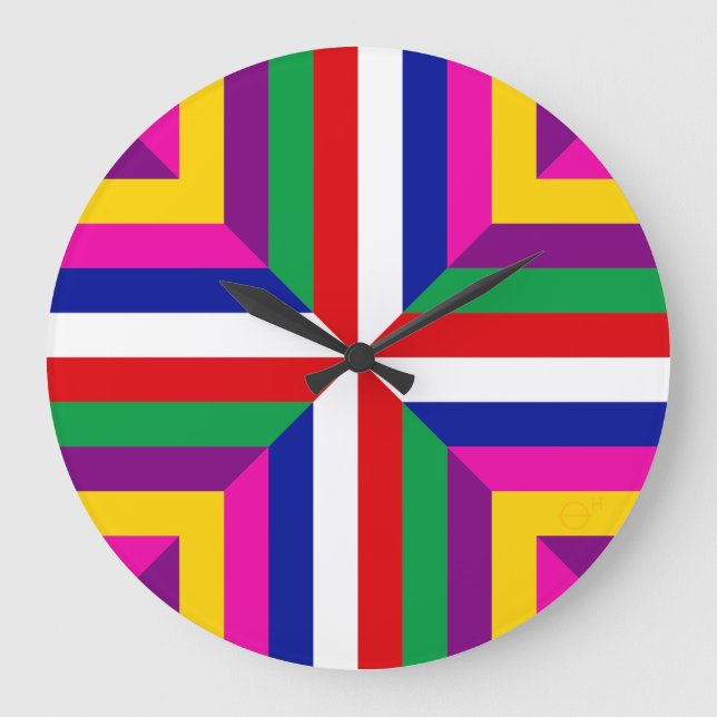 Cross-section of a Star – Red/White – Balanced Large Clock (Front)