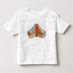 Cross-section of an ash-cinder volcano toddler T-Shirt