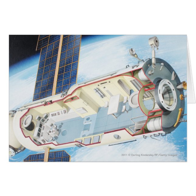 Cross section of solar powered space station (Front Horizontal)