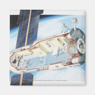 Cross section of solar powered space station magnet