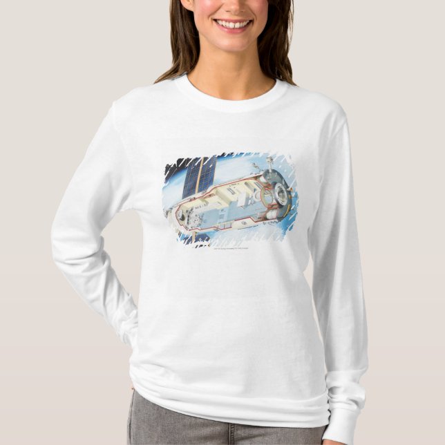 Cross section of solar powered space station T-Shirt (Front)