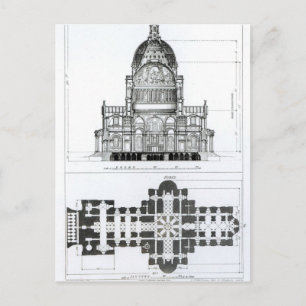Cross section of St. Paul's Cathedral Postcard