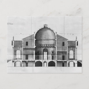 Cross-section of the Villa Rotonda near Postcard