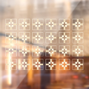 Cross shaped square tiles Window Cling