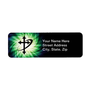 Cross Silhouette; Glowing Return Address Label