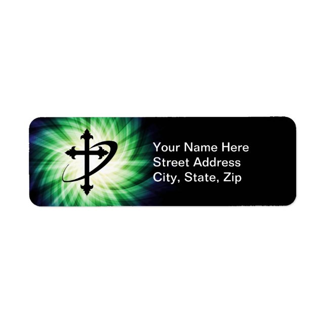 Cross Silhouette; Glowing Return Address Label (Front)
