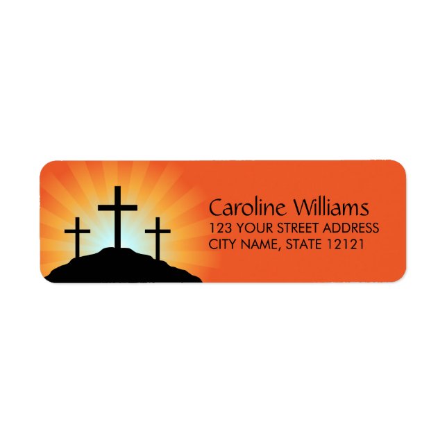Cross silhouettes against sunrise Christian faith Return Address Label (Front)