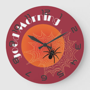 Cross spider on the net large clock