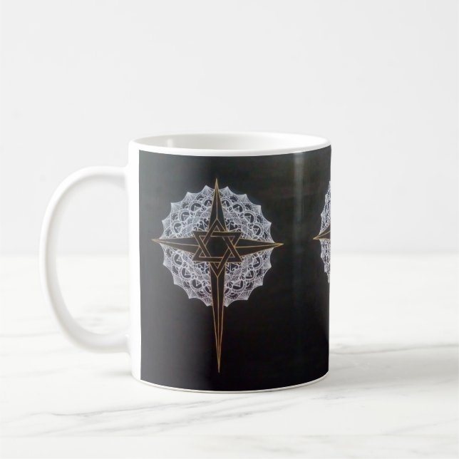 Cross & Star Mandala Mug (Left)