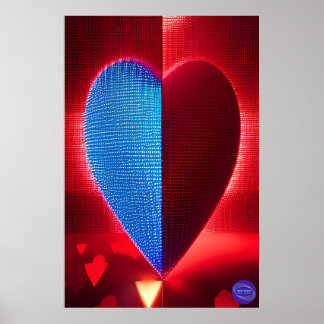 CROSS STICHED HEART POSTER