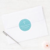 Cross Sticker, Favour Tag Envelope Seal, Blue (Envelope)