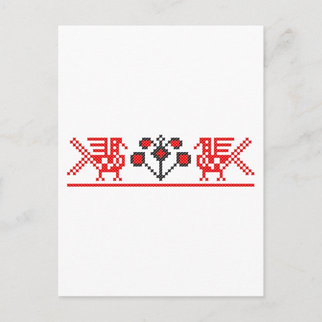 Cross-stitch birds postcard (Front)