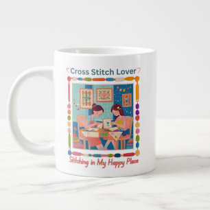 Cross Stitch Buddy Large Coffee Mug