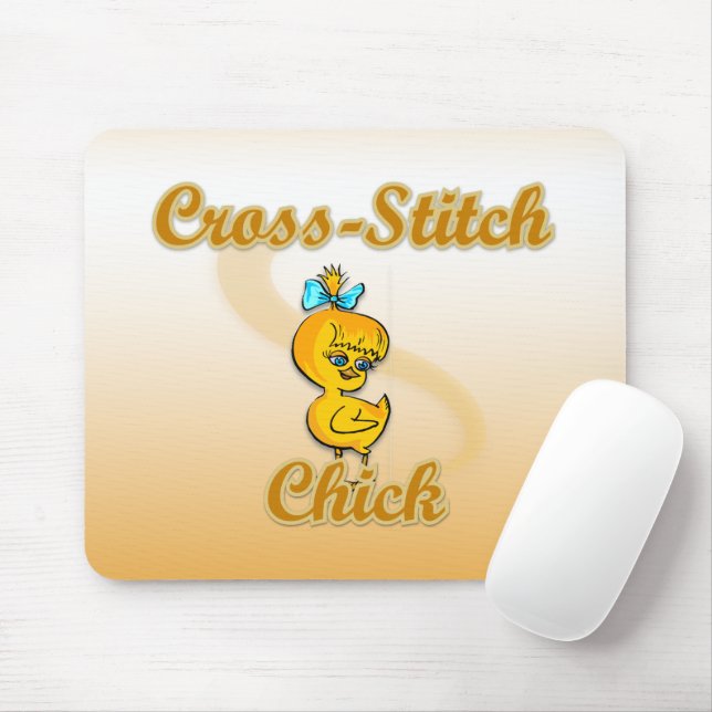 Cross-Stitch Chick Mouse Pad (With Mouse)