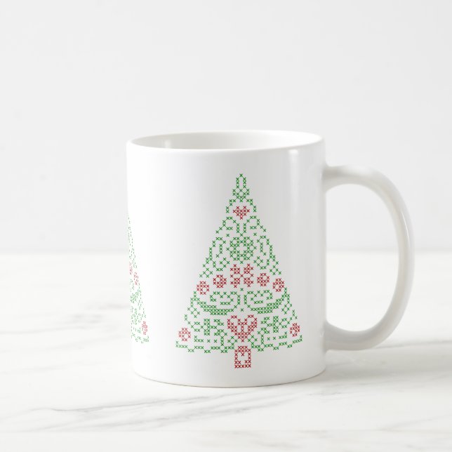 Cross Stitch Christmas Tree Mug (Right)