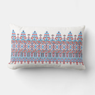 Cross-stitch design lumbar cushion