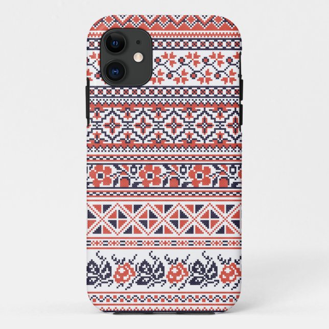 Cross-stitch design Patterns Case-Mate iPhone Case (Back)