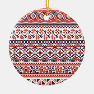 Cross-stitch design Patterns Ceramic Tree Decoration