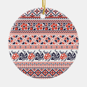 Cross-stitch design Patterns Ceramic Tree Decoration