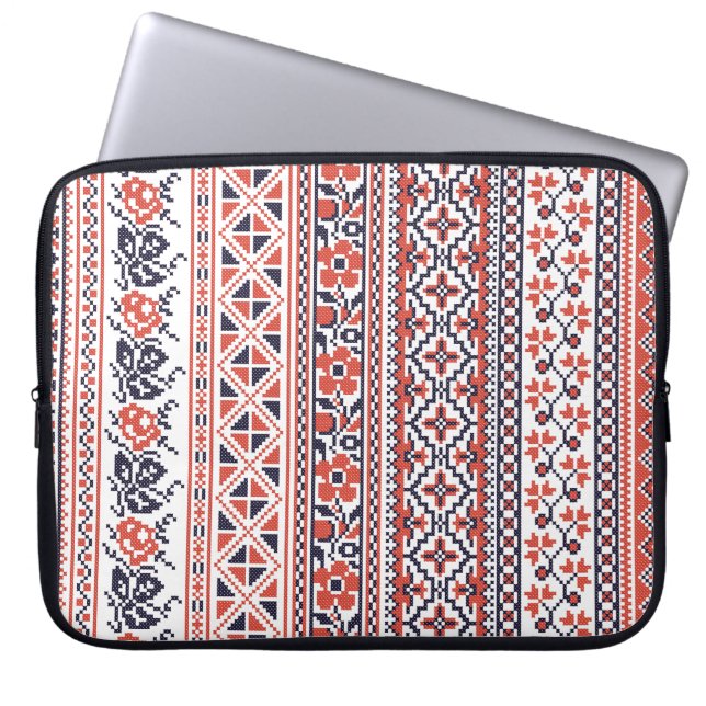 Cross-stitch design Patterns Laptop Sleeve (Front)
