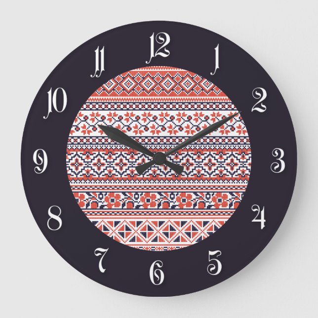 Cross-stitch design Patterns Large Clock (Front)