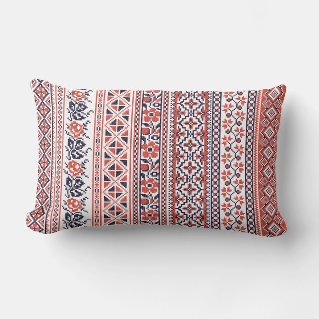 Cross-stitch design Patterns Lumbar Cushion (Front)