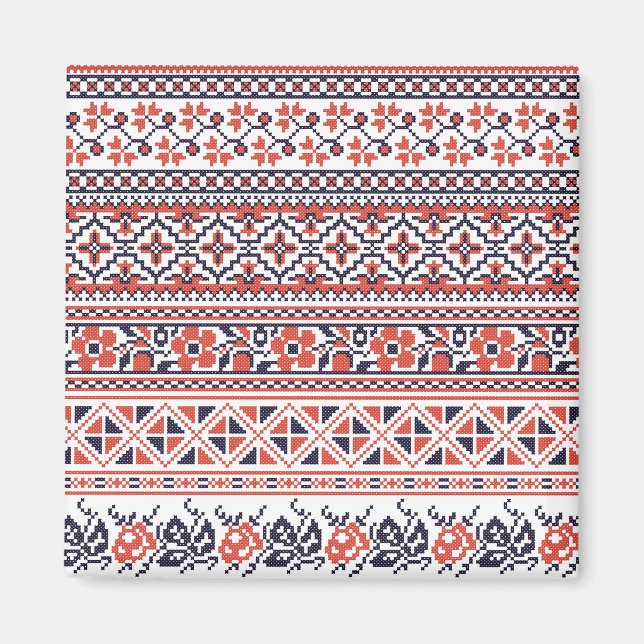 Cross-stitch design Patterns Magnet (Front)