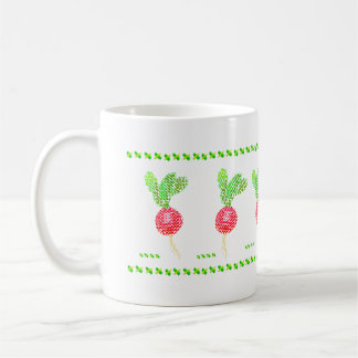 cross-stitch Embroidery radishes Coffee Mug