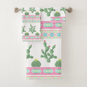 Cross stitch flower embroidery cross-stitch floral bath towel set