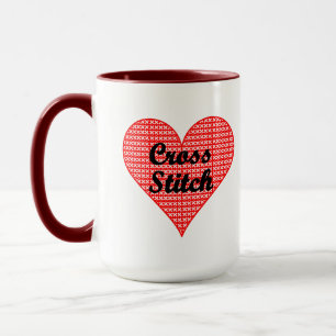 Cross Stitch Heart  Mug