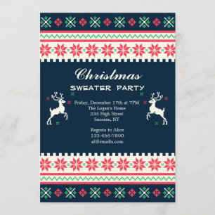 Cross-Stitch Holiday Invitation