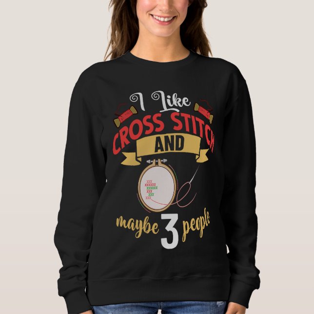 Cross Stitch Pattern Beginner Counted Alphabet Nee Sweatshirt (Front)