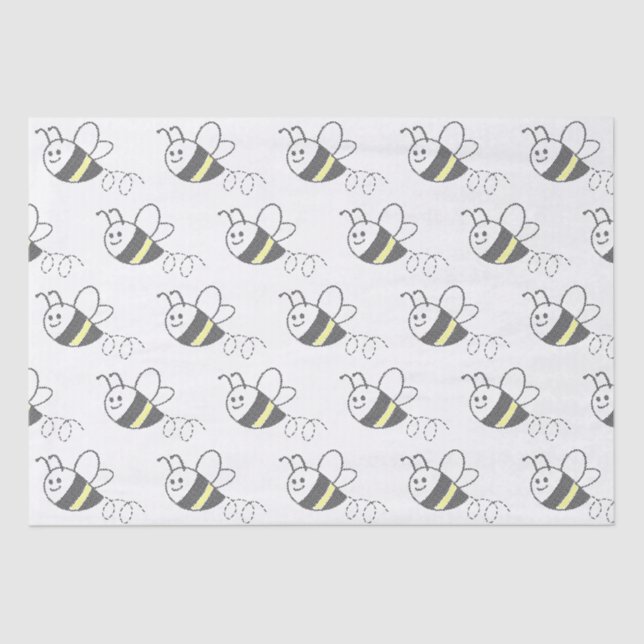 Cross Stitch Pattern Print Cute Bee  Tissue Paper (Front)