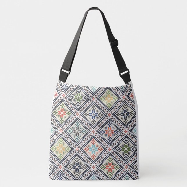 “Cross-Stitch Print” All-Over Pint Tote Bag (Front)