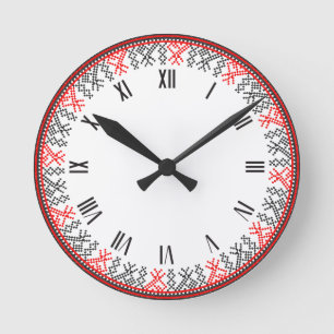 Cross-stitch Round Clock