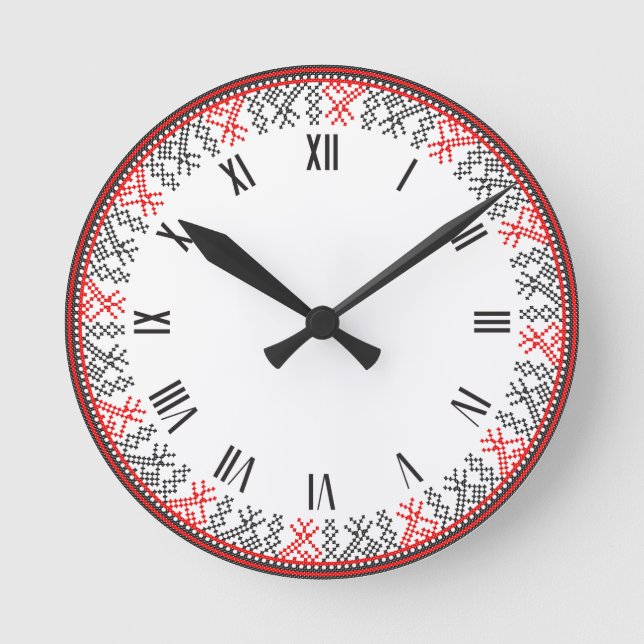 Cross-stitch Round Clock (Front)