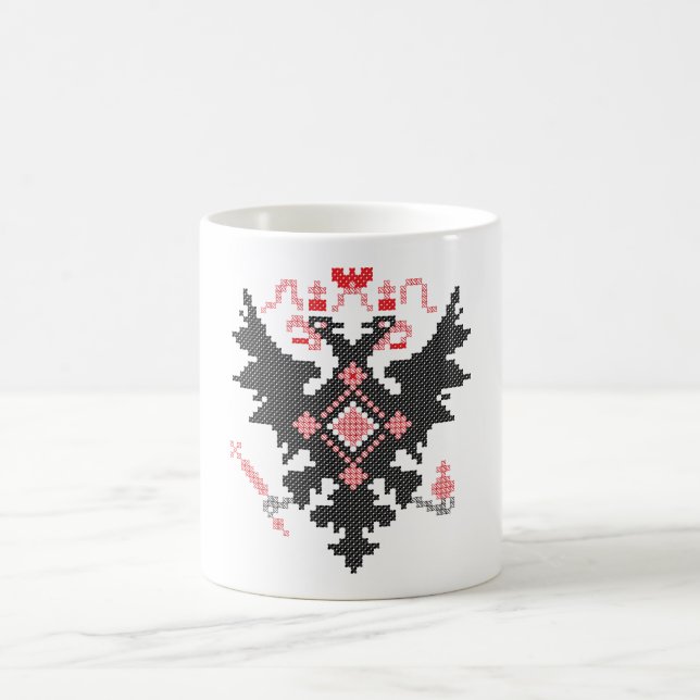 Cross-stitch RUSSIAN IMPERIAL TWO-HEADED EAGLE Coffee Mug (Center)