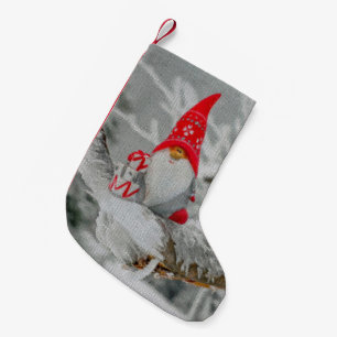 Cross Stitch Santa Gnome Small Christmas Stocking