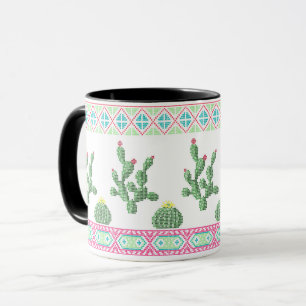 Cross stitch tribal embroidery cross-stitch mexica mug