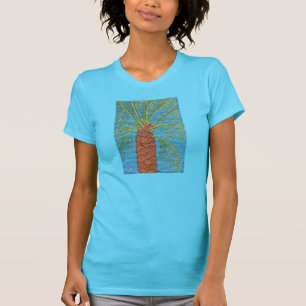 Cross Stitched Palm Tree By Julia Hanna T-Shirt