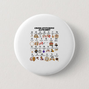 Cross Stitching Alphabet Funny Cross Stitch Lover  6 Cm Round Badge