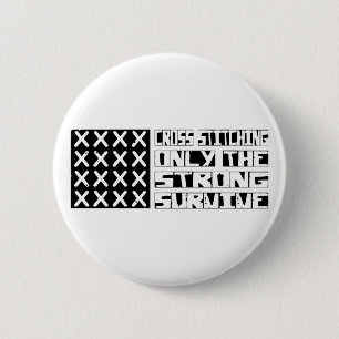 Cross-stitching Survive 6 Cm Round Badge