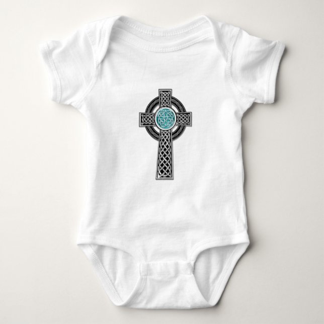 Cross-Tattoo-Design-(white) Baby Bodysuit (Front)