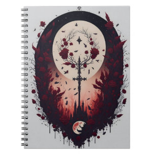cross tattoo flower 13 notebook