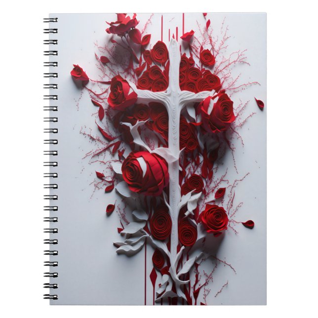 cross tattoo flower 17 notebook (Front)